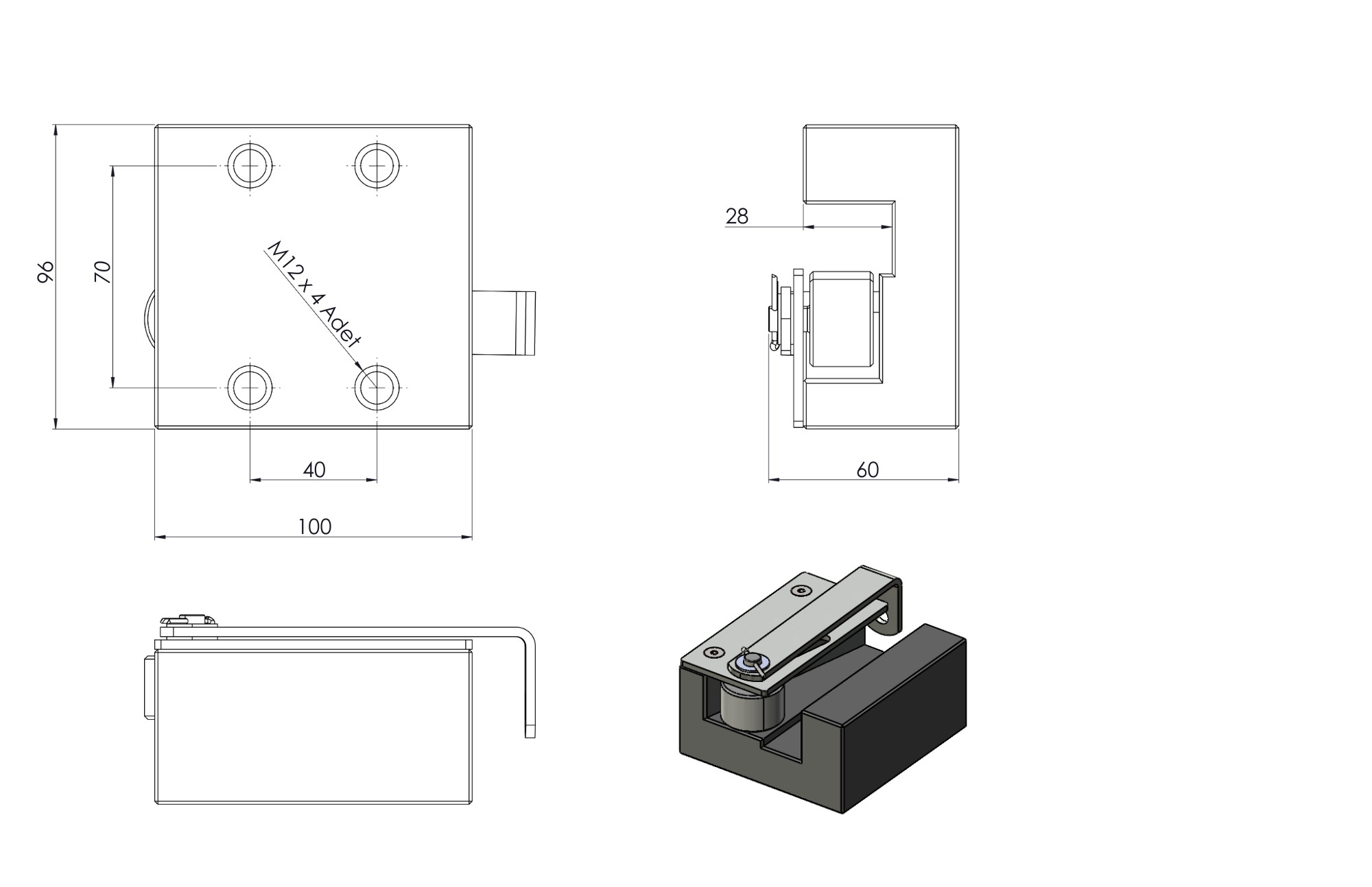Instantaneous elevator safety gear t-3 technical drawing