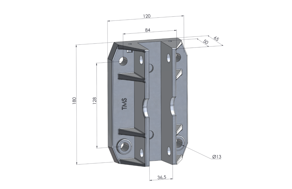 TMS Lift Sabit Paten 180 050 modeli teknik çizimi