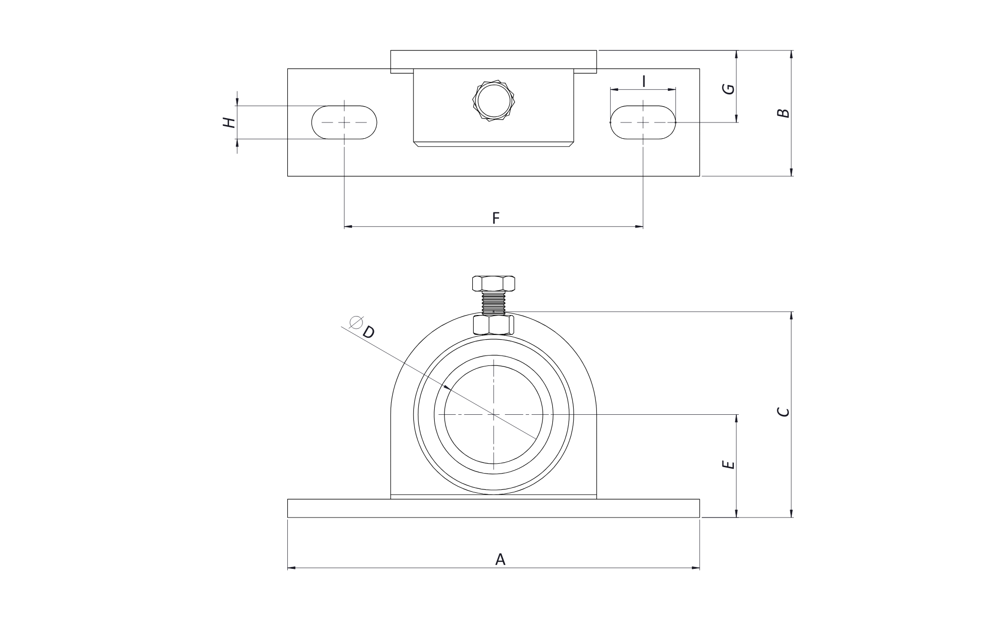 elevator pulley side support technical drawing