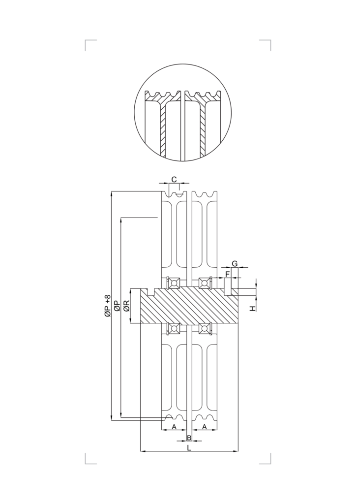TMS Lift hidrolik kasnak asansör parçası teknik resmi
