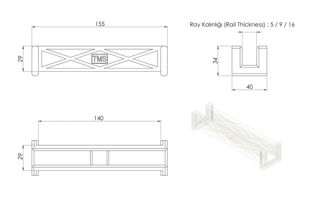 Silikon yaprak paten (PVC) teknik çizimi